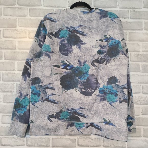 Star Wars On The Byas Sweatshirt Mens Large Gray Blue Crewneck Deathstar - Picture 2 of 7